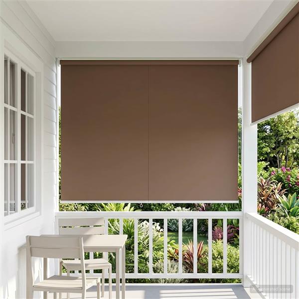 Grote foto vidaxl rolgordijn uv bescherming taupe 200 x 140 cm polyester huis en inrichting gordijnen en lamellen