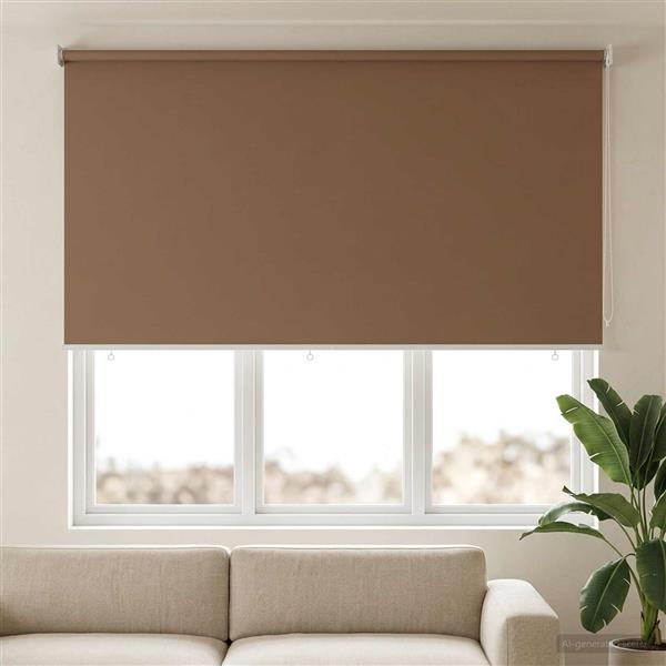 Grote foto vidaxl rolgordijn uv bescherming taupe 200 x 140 cm polyester huis en inrichting gordijnen en lamellen