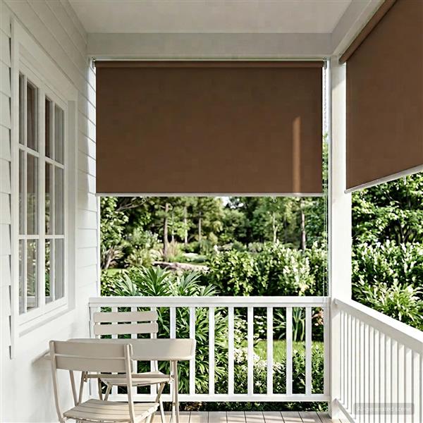 Grote foto vidaxl rolgordijn uv bescherming taupe 140 x 140 cm polyester huis en inrichting gordijnen en lamellen