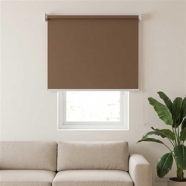 Grote foto vidaxl rolgordijn uv bescherming taupe 60 x 140 cm polyester huis en inrichting gordijnen en lamellen