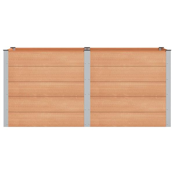 Grote foto vidaxl verhoogde plantenbak bruin 200 x 100 x 91 cm alu. tuin en terras overige tuin en terras