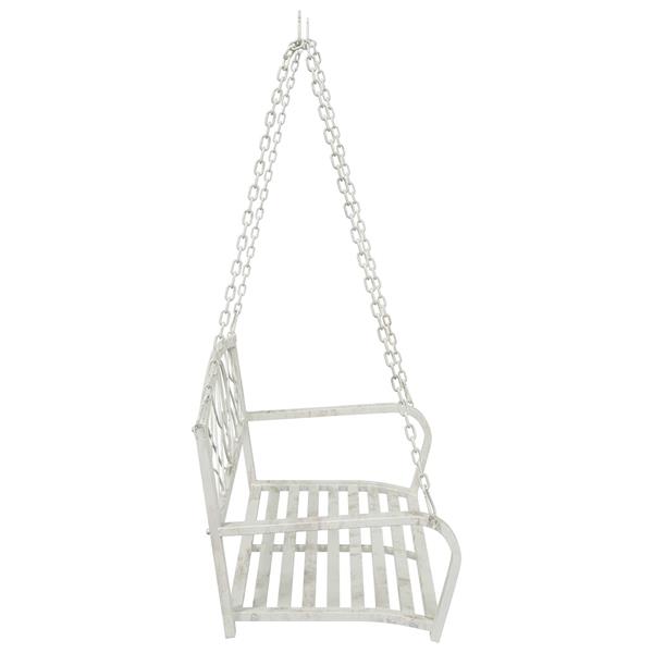 Grote foto vidaxl schommelbank staal 110 5 x 59 x 55 cm antiek wit tuin en terras tuinmeubelen