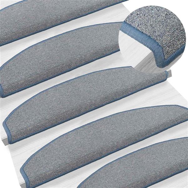 Grote foto vidaxl zelfklevende trapmatten halfrond 15 pcs lichtgrijs en blauw huis en inrichting overige huis en inrichting