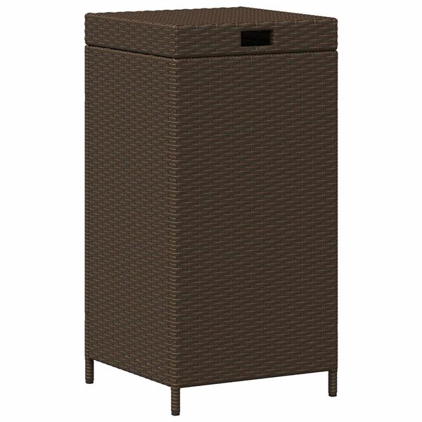 Grote foto vidaxl buiten afvalbak bruin 40 x 40 x 80 cm poly rattan huis en inrichting woningdecoratie