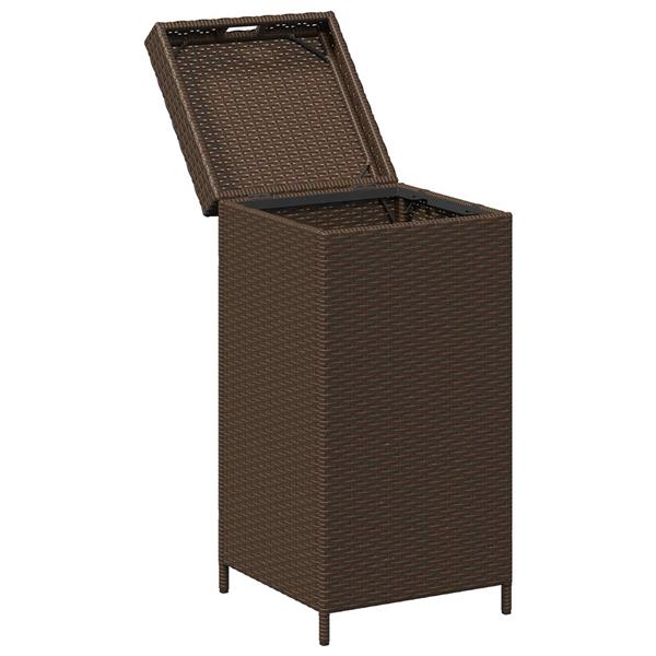 Grote foto vidaxl buiten afvalbak bruin 40 x 40 x 80 cm poly rattan huis en inrichting woningdecoratie