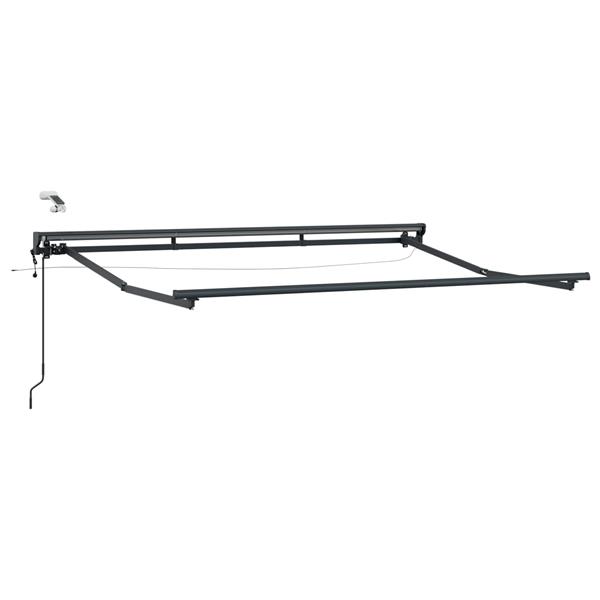 Grote foto vidaxl elektrisch zonnescherm frame met led antraciet 3 x 2 5 m tuin en terras overige tuin en terras