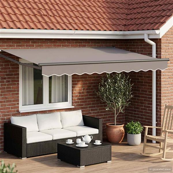 Grote foto vidaxl elektrisch uitschuifbaar zonnescherm frame antraciet 3 x 2 5 m tuin en terras overige tuin en terras