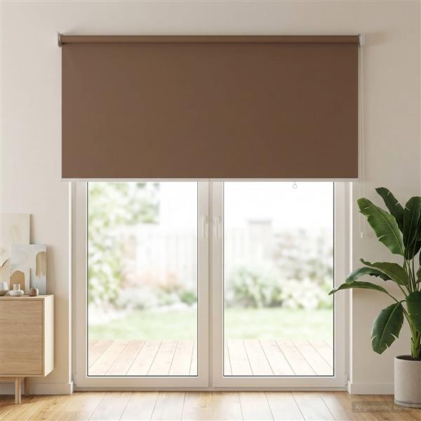Grote foto vidaxl rolgordijn uv bescherming taupe 145 x 230 cm polyester huis en inrichting gordijnen en lamellen