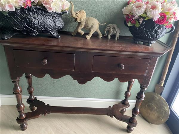 Grote foto koloniaal halkastje met bijpassende spiegel huis en inrichting sidetables