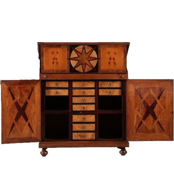 Grote foto hollands bureau ingelegd met sterren ca 1700 een fabuleuze blikvanger no.822411 antiek en kunst overige in antiek gebruiksvoorwerpen