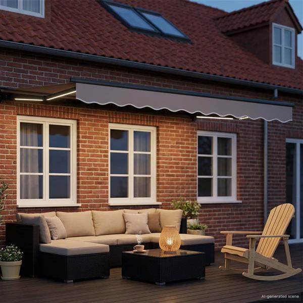 Grote foto vidaxl elektrisch zonnescherm frame met led antraciet 3 5 x 2 5 m tuin en terras overige tuin en terras