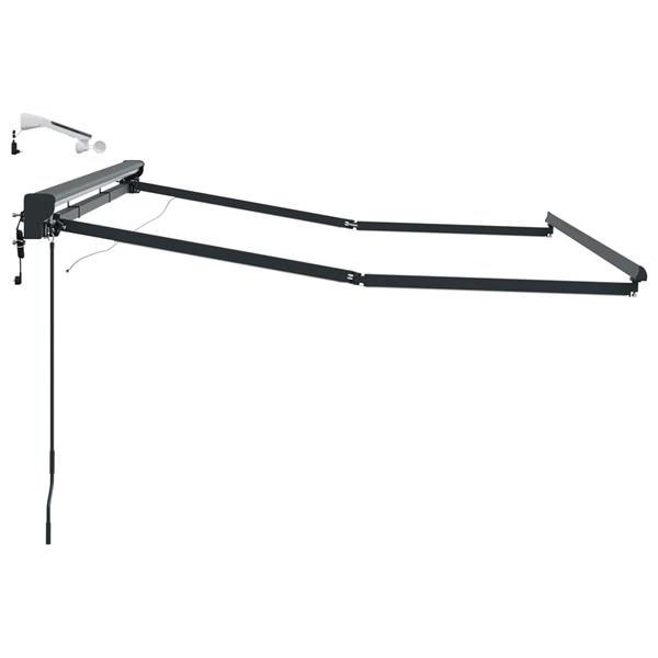 Grote foto vidaxl elektrisch zonnescherm frame met led antraciet 3 5 x 2 5 m tuin en terras overige tuin en terras