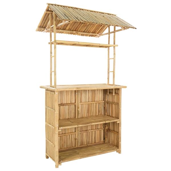 Grote foto vidaxl buiten bartafel naturel 115 x 95 x 214 cm bamboe tuin en terras tuinmeubelen