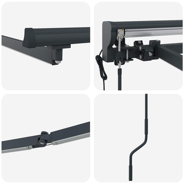 Grote foto vidaxl elektrisch zonnescherm frame met led antraciet 3 5 x 2 m tuin en terras overige tuin en terras