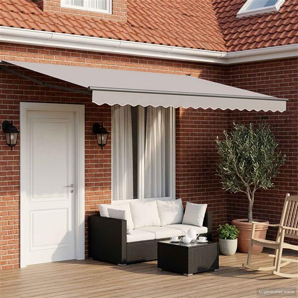 Grote foto vidaxl elektrisch uitschuifbaar zonnescherm frame antracietkleurig tuin en terras overige tuin en terras