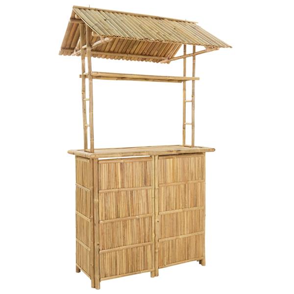 Grote foto vidaxl buiten bartafel naturel 115 x 95 x 214 cm bamboe tuin en terras tuinmeubelen