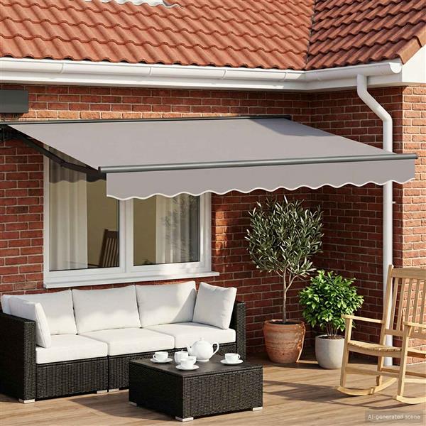 Grote foto vidaxl elektrisch zonnescherm frame met led antraciet 3 5 x 2 m tuin en terras overige tuin en terras