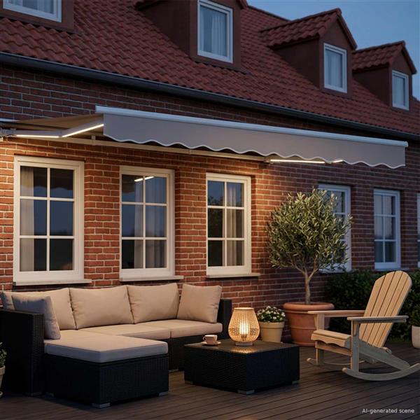 Grote foto vidaxl elektrisch zonnescherm frame met led wit 3 5 x 2 m aluminium tuin en terras overige tuin en terras