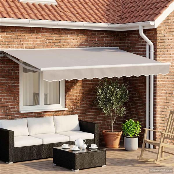 Grote foto vidaxl elektrisch zonnescherm frame met led wit 2 5 x 2 m aluminium tuin en terras overige tuin en terras