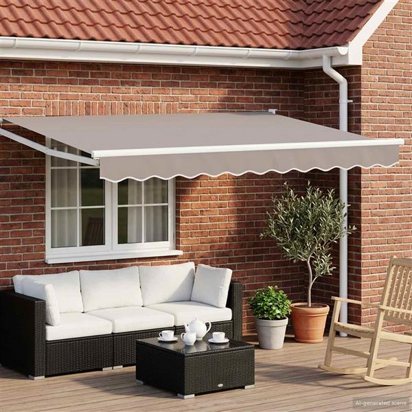 Grote foto vidaxl elektrisch uitschuifbaar zonnescherm frame wit 3 5 x 2 5 m tuin en terras overige tuin en terras