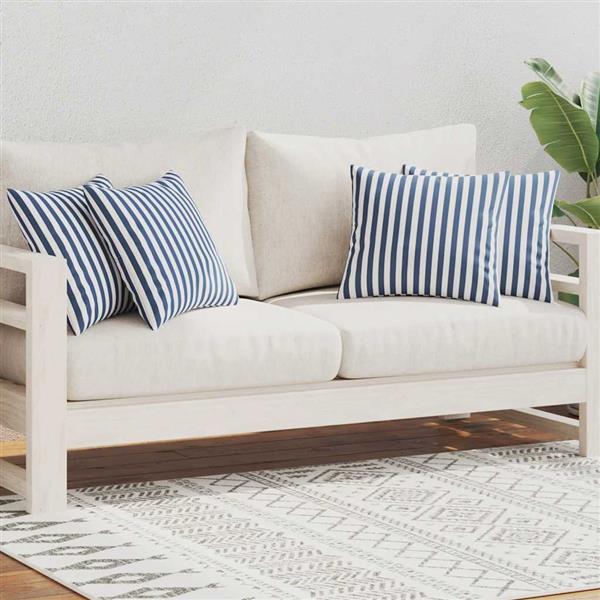 Grote foto vidaxl buitenkussens 45x45 cm gestreept marineblauw 4 st huis en inrichting woningdecoratie