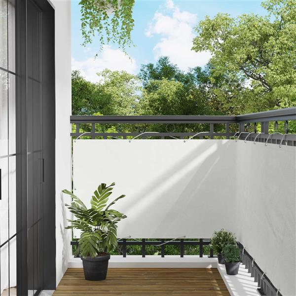 Grote foto vidaxl balkon scherm wit 100 x 200 cm oxford stof tuin en terras overige tuin en terras