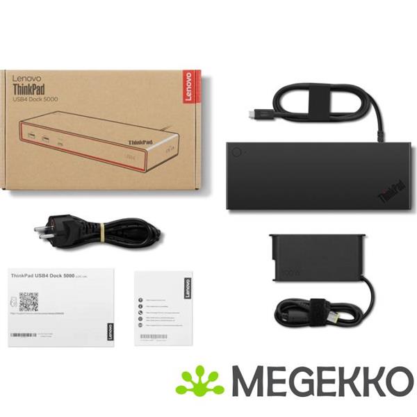 Grote foto lenovo thinkpad usb4 dock 5000 bedraad thunderbolt 4 zwart computers en software overige computers en software