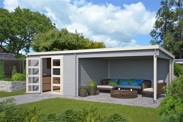 Grote foto blokhut met overkapping olenka 710x330 vuren tuin en terras tuinhuisjes en blokhutten