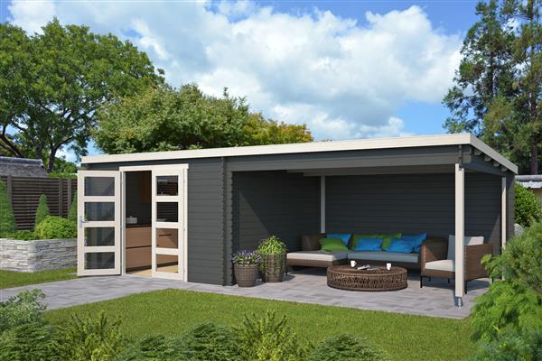 Grote foto blokhut met overkapping olenka 710x330 vuren tuin en terras tuinhuisjes en blokhutten