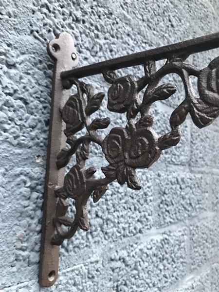 Grote foto wandhaak met rozen gietijzer sierlijke wand decoratie huis en inrichting woningdecoratie