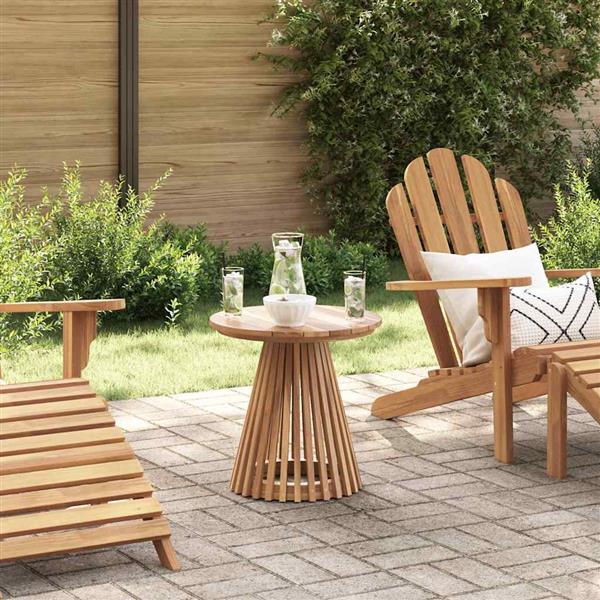Grote foto vidaxl bijzettafel bruin 50 x 50 x 49 5 cm massief teakhout tuin en terras tuinmeubelen