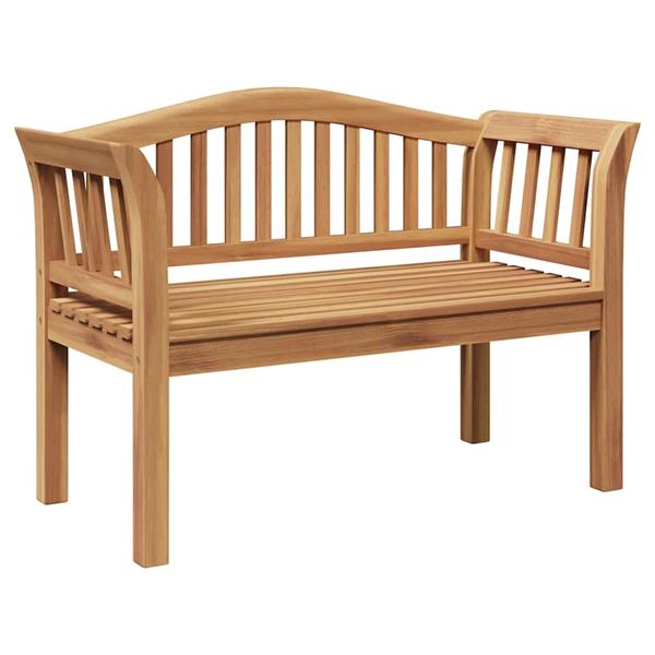 Grote foto vidaxl bank bruin 120 x 53 5 x 85 cm massief teakhout tuin en terras tuinmeubelen