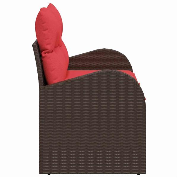 Grote foto vidaxl tuinbank bruin 124 x 62 x 85 cm poly rattan tuin en terras tuinmeubelen
