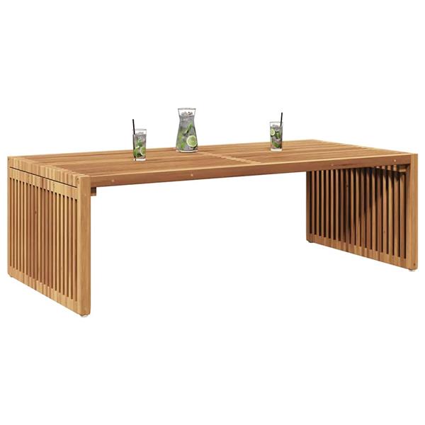 Grote foto vidaxl tuin bijzettafel bruin 110 x 55 x 35 5 cm massief teakhout tuin en terras tuinmeubelen