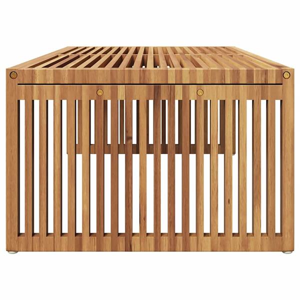 Grote foto vidaxl tuin bijzettafel bruin 110 x 55 x 35 5 cm massief teakhout tuin en terras tuinmeubelen