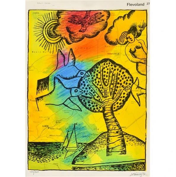 Grote foto nieuw werk van corneille herman brood e.a. antiek en kunst litho en zeefdrukken