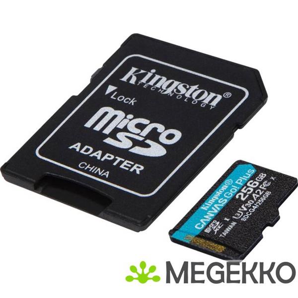 Grote foto kingston technology 256gb microsdxc canvas go plus gen4 200mb s a2 u3 v30 kaart adapter computers en software overige computers en software
