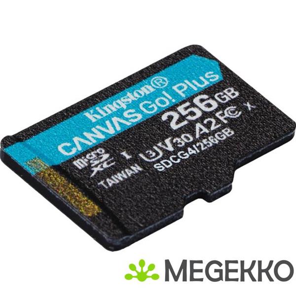 Grote foto kingston technology 256gb microsdxc canvas go plus gen4 200mb s a2 u3 v30 kaart adapter computers en software overige computers en software