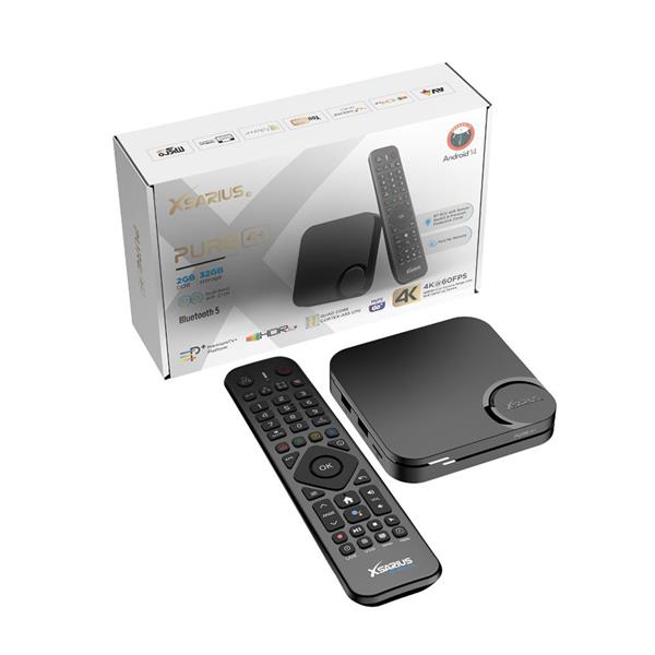 Grote foto retourdeal xsarius pure 4 plus 4k android iptv box bt remote telecommunicatie zenders en ontvangers