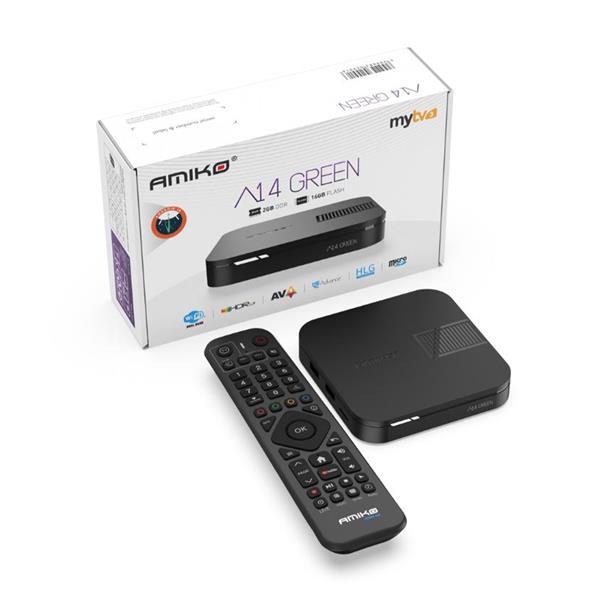 Grote foto retourdeal amiko a14 green android iptv box telecommunicatie zenders en ontvangers