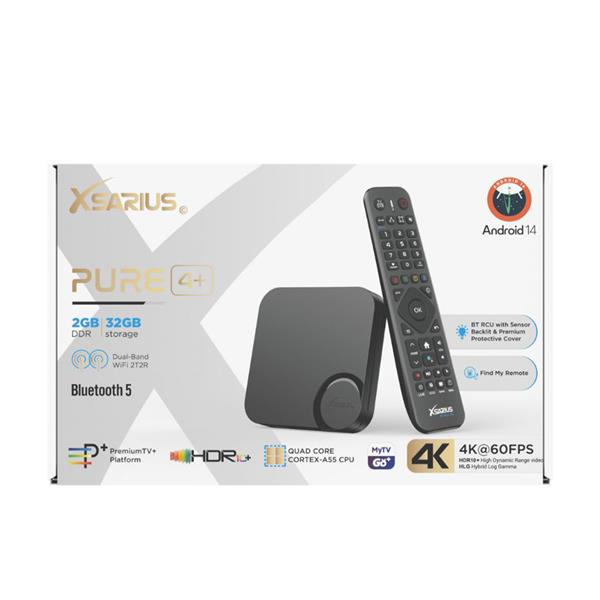 Grote foto retourdeal xsarius pure 4 plus 4k android iptv box bt remote telecommunicatie zenders en ontvangers