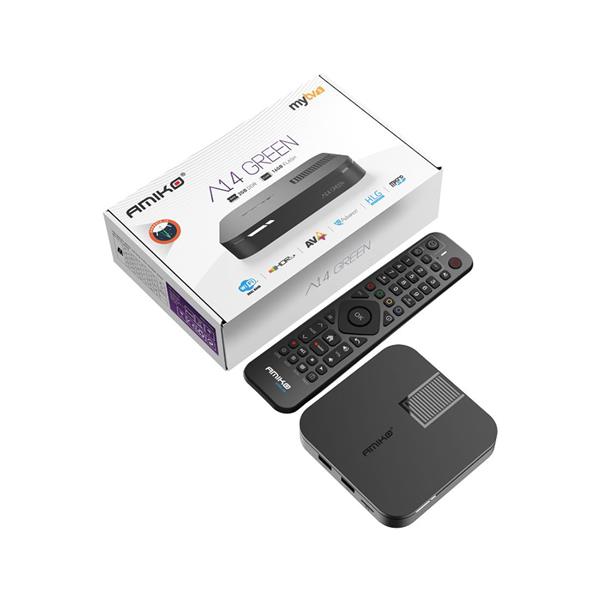 Grote foto retourdeal amiko a14 green android iptv box telecommunicatie zenders en ontvangers