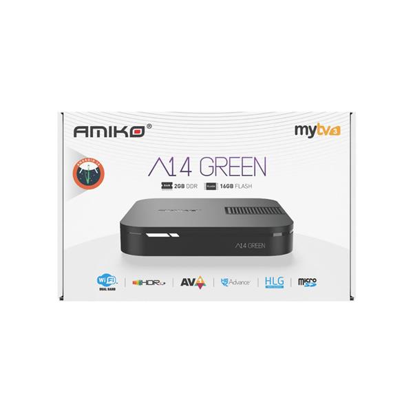 Grote foto retourdeal amiko a14 green android iptv box telecommunicatie zenders en ontvangers
