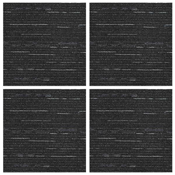 Grote foto vidaxl vloertegel gestreept zwart 50 x 50 cm 4 pcs pp en bitumen doe het zelf en verbouw tegels