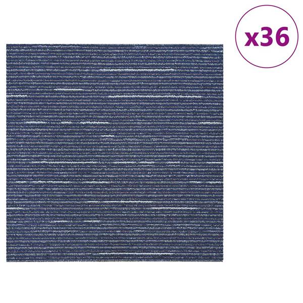 Grote foto vidaxl vloertegel gestreept blauw 50 x 50 cm 36 pcs pp en bitumen doe het zelf en verbouw tegels