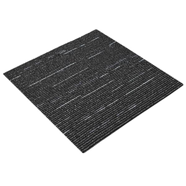 Grote foto vidaxl vloertegel gestreept zwart 50 x 50 cm 20 pcs pp en bitumen doe het zelf en verbouw tegels