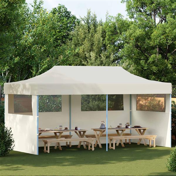 Grote foto vidaxl partytent cr me 291 x 580 x 315 cm oxford stof tuin en terras overige tuin en terras