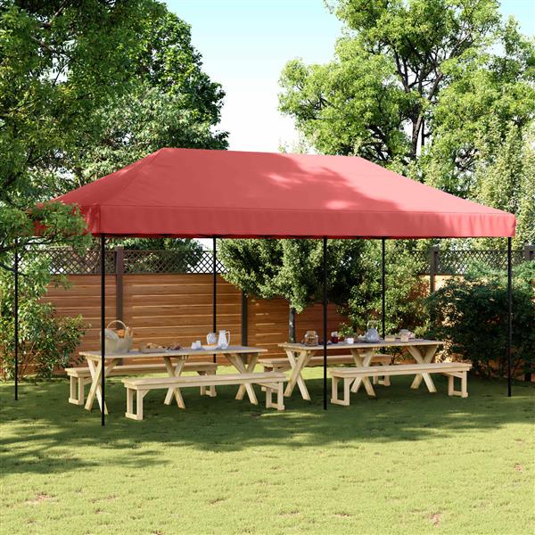 Grote foto vidaxl partytent bordeauxrood 292 x 580 x 315 cm oxford stof tuin en terras overige tuin en terras