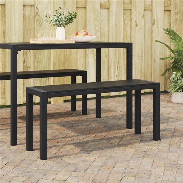 Grote foto vidaxl tuinbank zwart 100 x 28 x 45 cm staal tuin en terras tuinmeubelen