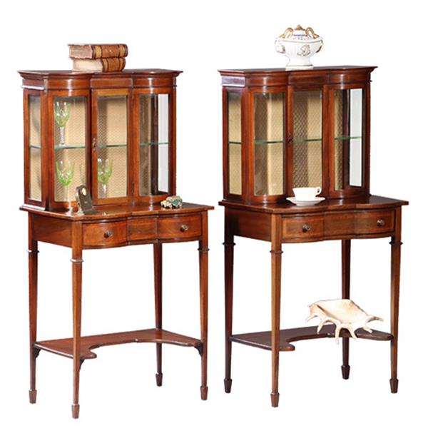 Grote foto stel van 2 kleine identieke vitrines ca 1900 engeland no.999970 antiek en kunst overige in antiek gebruiksvoorwerpen